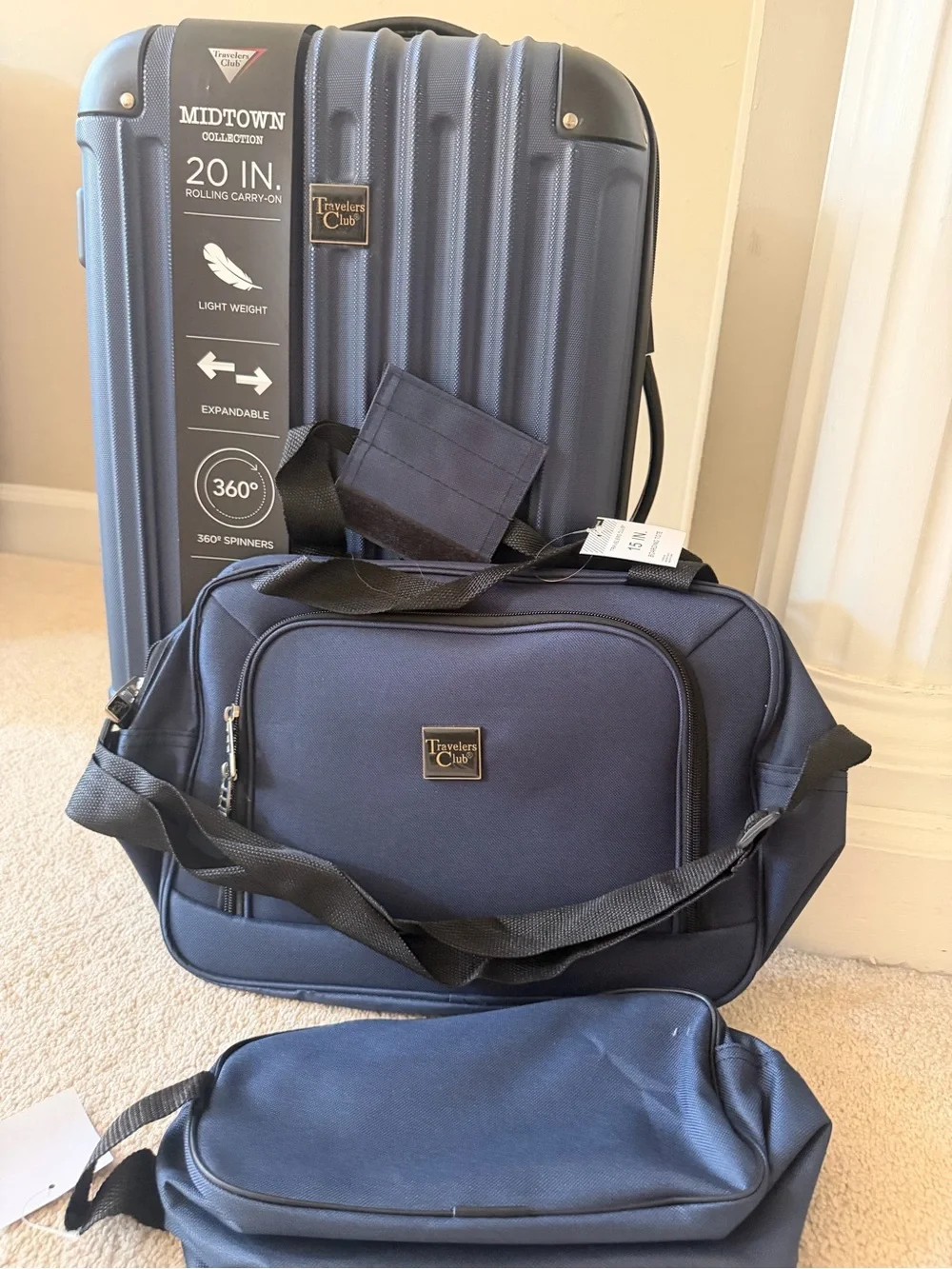 Travels Collection Midtown 3-Piece Luggage Set - Navy